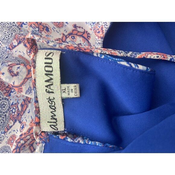 Almost Famous Multi Color Halter Dress With Gold Tone Hardware Size XL - Picture 7 of 9